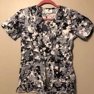 White Cross Scrub Top